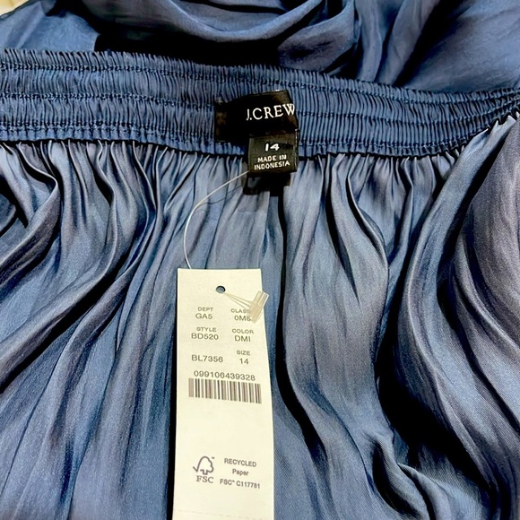 NWT J CREW Side-slit featherweight satin maxi skirt Top Rated Deep Midnight - Picture 9 of 10
